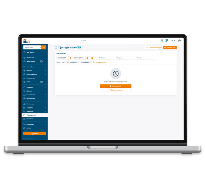 Screenshot - Tijdsregistratie Screenshot - Tijdsregistratie